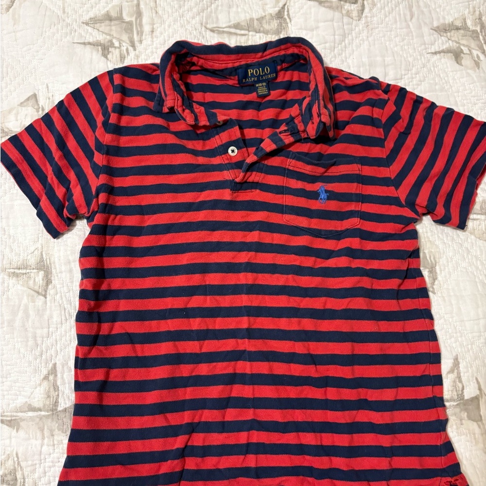 Polo by Ralph Lauren Red and Blue Striped Polo Shirt
